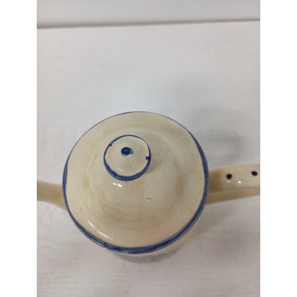 Vintage F. Main Pottery Porcelain Tea Pot Hand Made Cottagecore Country Signed - Picture 3 of 13